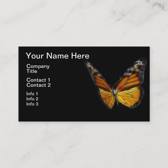 Monarch-orange Schmetterlings-Fliegen-Insekt Visitenkarte (Vorderseite)