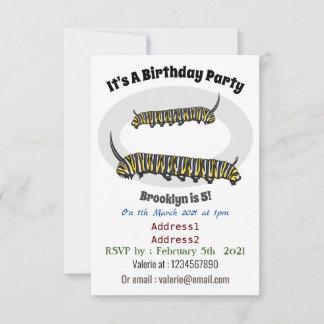 Monarch Raupe Cartoon Einladung