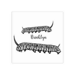 Monarch Raupe Cartoon Gummistempel