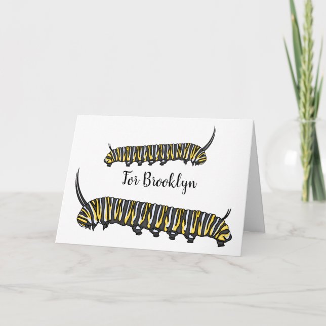 Monarch Raupe Cartoon Karte (Vorderseite)