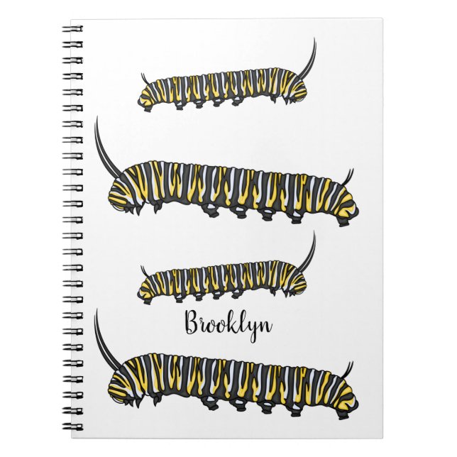 Monarch Raupe Cartoon Notizblock (Vorderseite)