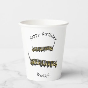 Monarch Raupe Cartoon Pappbecher