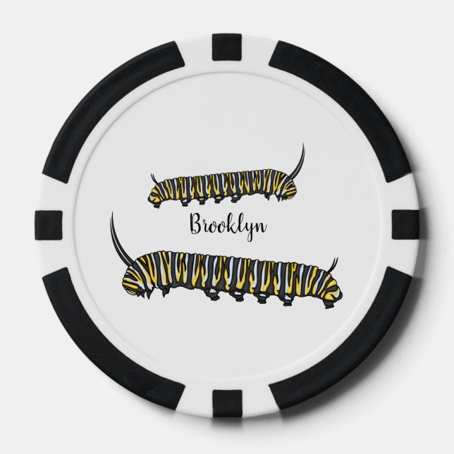 Monarch Raupe Cartoon Pokerchips (Vorderseite)