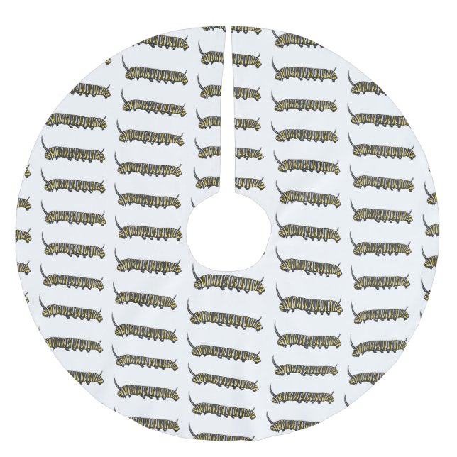 Monarch Raupe Cartoon Polyester Weihnachtsbaumdecke (Vorderseite)