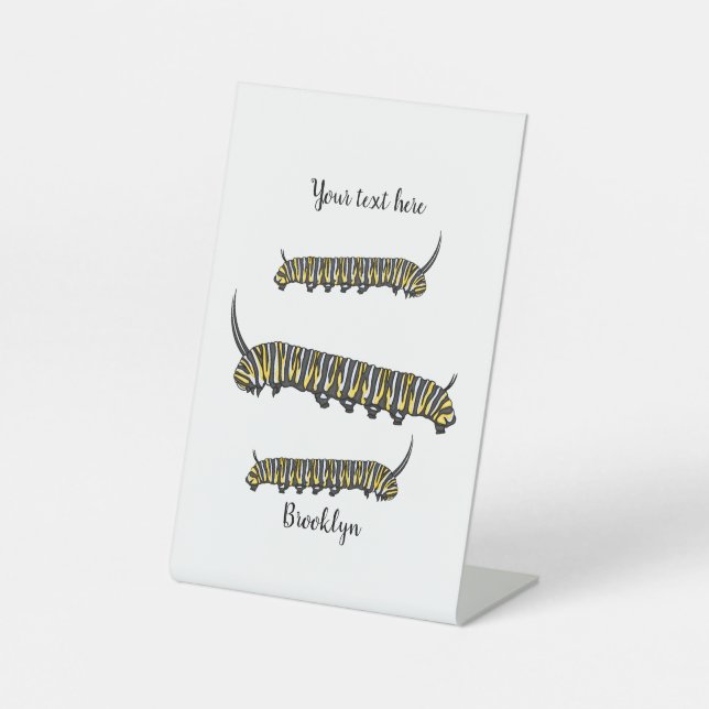Monarch Raupe Cartoon Sockelschild (Vorderseite)