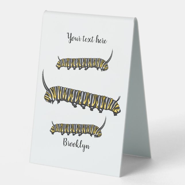Monarch Raupe Cartoon Tischaufsteller (Vorderseite)