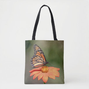 Monarch-Schmetterling auf einer orange Blume Tasche