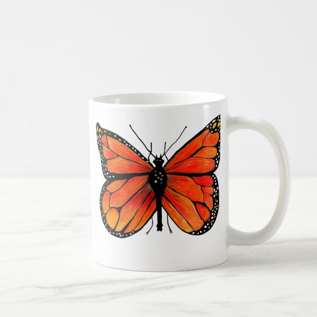 Monarch-Schmetterling auf Kaffee-/Tee-Tasse Kaffeetasse (Rechts)