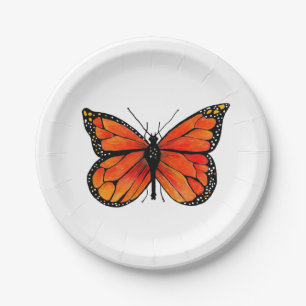 Monarch-Schmetterling auf PapierTeller