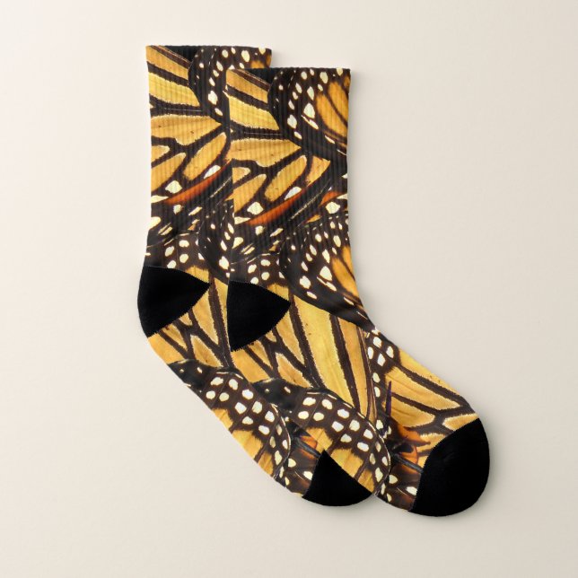 Monarch-Schmetterlings-abstrakte Socken (Paar)