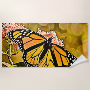 Monarch-Schmetterlings-Gartenkunst Strandtuch