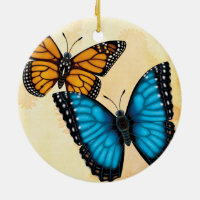 Monarch und blaue Morpho Schmetterlings-Verzierung