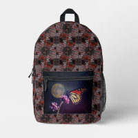 Monarch und Mond Violett Orange Abstrakt