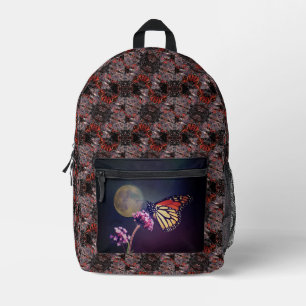 Monarch und Mond Violett Orange Abstrakt Bedruckter Rucksack