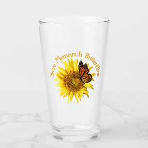 Monarchen-Schmetterlinge, Monarch auf einer Sonnen Glas