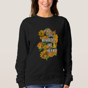 Monarchen-Schmetterlinge und Milchkraut für Frauen Sweatshirt