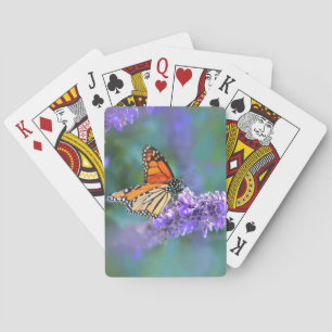 Monarchfalter auf lila Fliederblüte Spielkarten