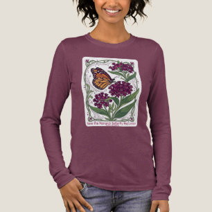 Monarchfalter auf violetter Seidenpflanze Tri-Blend Shirt
