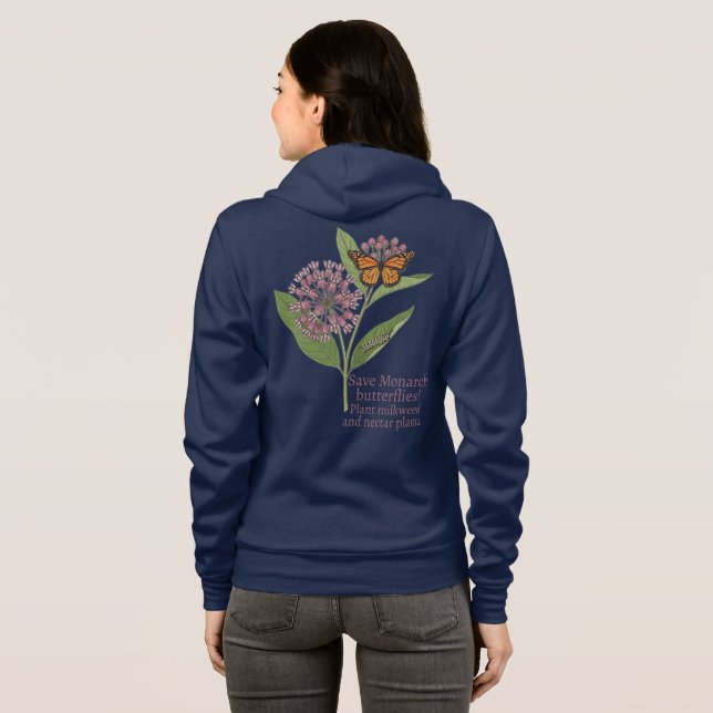 Monarchfalter Hoodie (Schwarz voll)