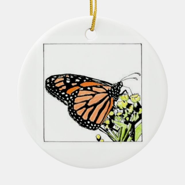 Monarchfalter Keramikornament (Vorne)