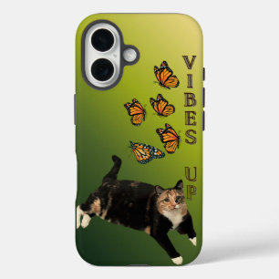 Monarchfalter mit Calico-Katze - VIBES UP iPhone 16 Hülle