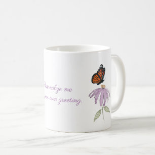 Monarchfalter mit Purpur-Schmalblättriger Kegelblu Kaffeetasse