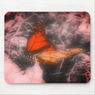 Monarchfalter Nahaufnahme Schwarz-Weiß Mousepad