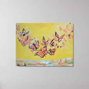Monarchfalter Schwarm Expressionist Leinwanddruck