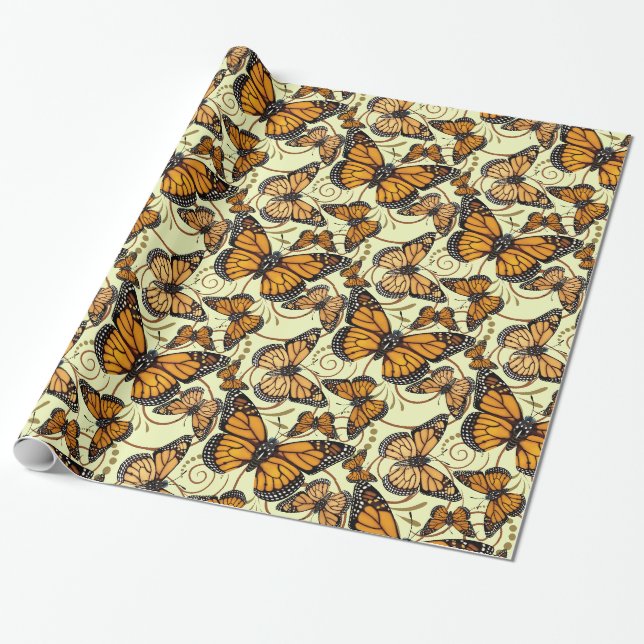 Monarchfalter-Strudel Geschenkpapier (Ungerollt)