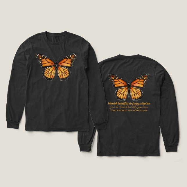 Monarchfalter Tri-Blend Shirt (Design Vorderseite & Rückseite)
