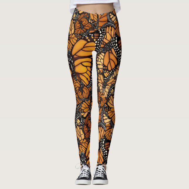 Monarchfalter-Verrücktheit Leggings (Vorderseite)