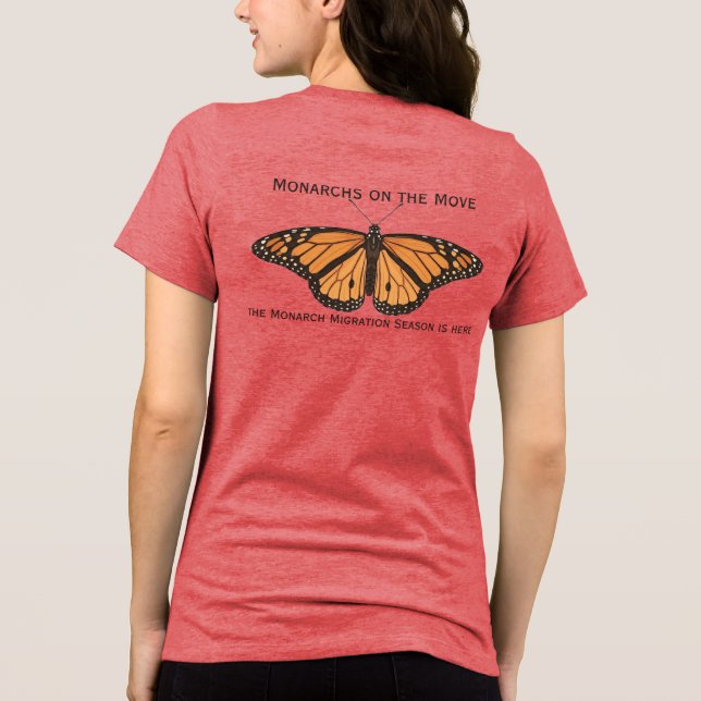 Monarchfalter-Wanderung Tri-Blend Shirt (Rückseite)