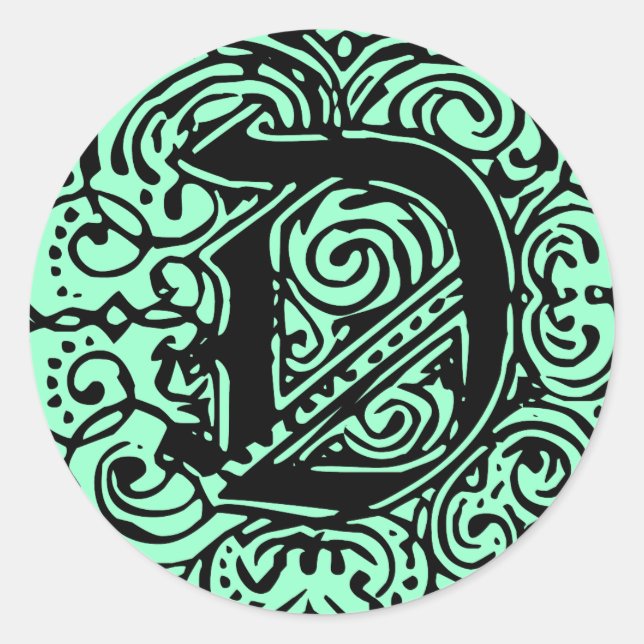 Monarchia Black "D" Runder Aufkleber (Vorderseite)