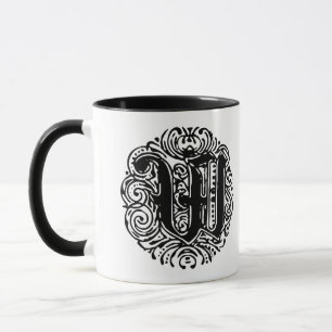 Monarchia Monogram Letter W Initial Alphabet W Tasse