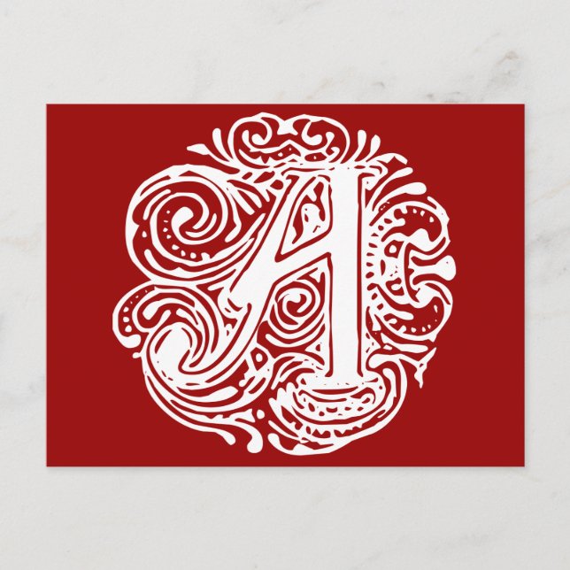 Monarchia White Letter "A" Postkarte (Vorderseite)