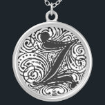 Monarchia "Z" Monogramm Pendant Necklace Versilberte Kette<br><div class="desc">Extravaganter Letter Monogram Schriftart genannt Monarchia. Ein Viktorianischer Vintager Stiltext. Passen Sie dies mit Ihren Bildern oder Texten an. Dieses Design auf jedes Produkt übertragen.</div>