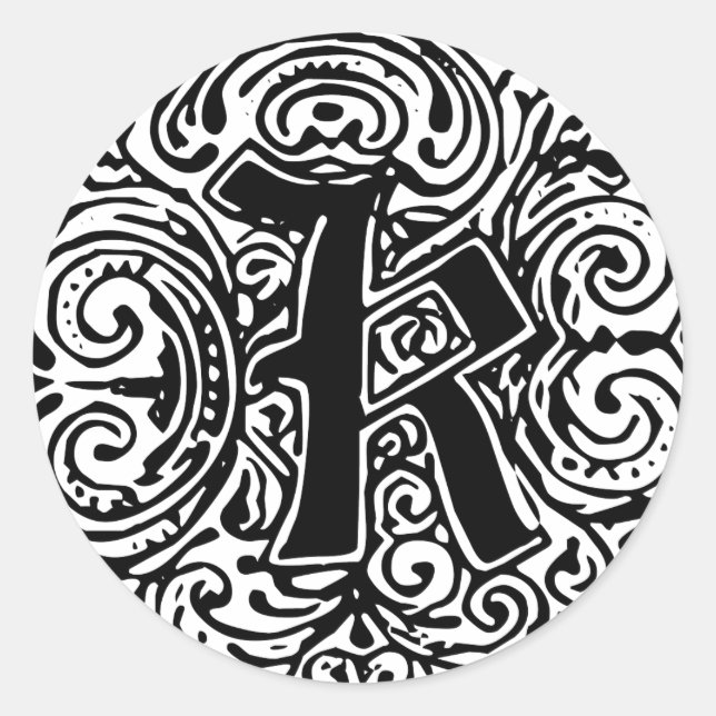 Monarchie "K" Runder Aufkleber (Vorderseite)