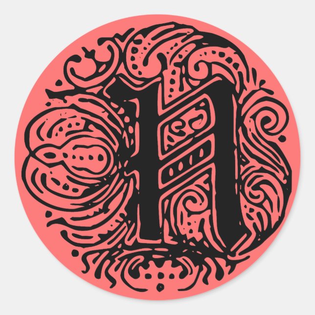 Monarchie "N" Runder Aufkleber (Vorderseite)