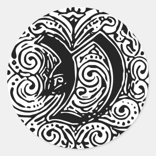 Monarchie "V" Runder Aufkleber (Vorderseite)