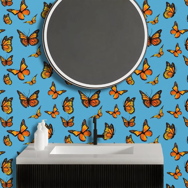 Monarchs Blue Orange Butterflies Tapete (Von Creator hochgeladen)