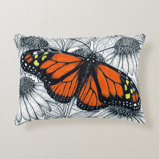 Monarchschmetterling auf Konfödermassen Dekokissen (Vorderseite)