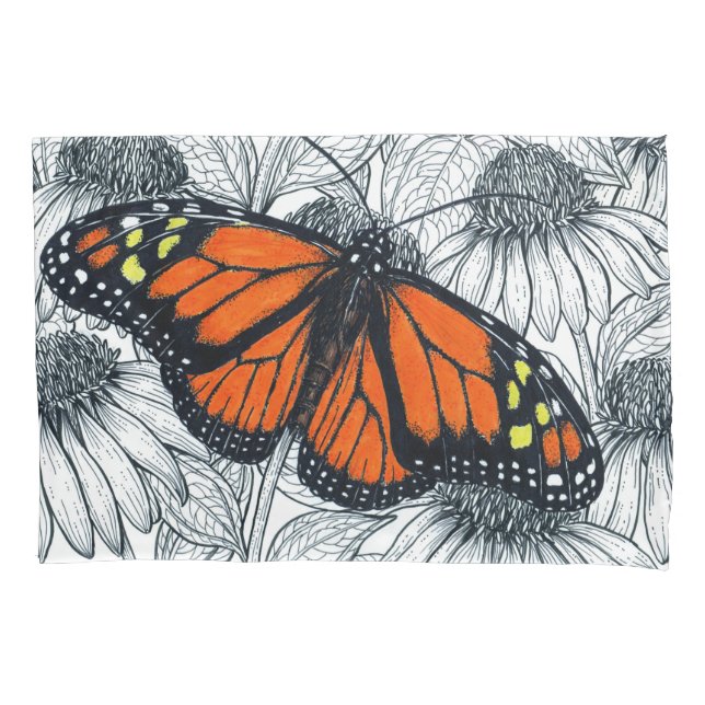 Monarchschmetterling auf Konfödermassen Kissenbezug (Vorderseite)