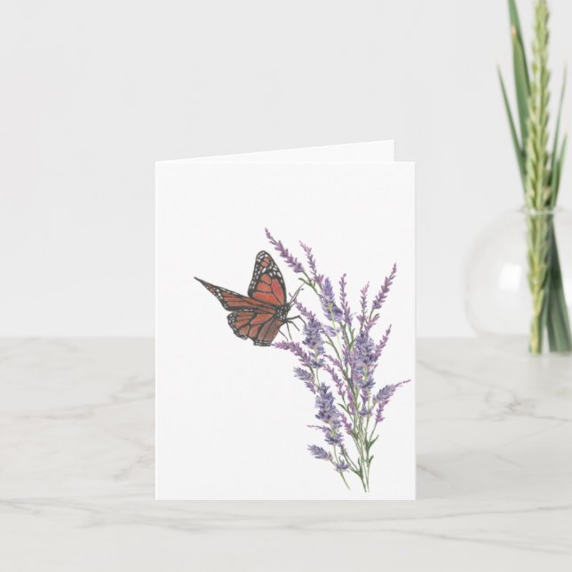 Monarchschmetterling auf Lavendel Blume - Karte (Vorderseite)