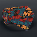 Monarchschmetterling auf roten Konfektoren Krawatte<br><div class="desc">Handgezeichnet nahtloses Muster mit Armbändern und Monarchschmetterlingen.</div>