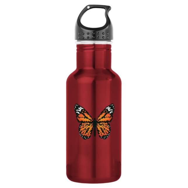 Monarchschmetterling aus Polygon Edelstahlflasche (Vorderseite)