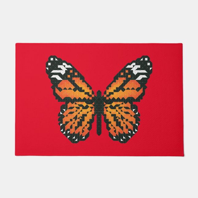 Monarchschmetterling aus Polygon Fußmatte (Vorderseite)