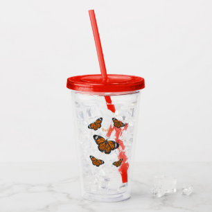 Monarchschmetterling-Cartoon Acryltrinkbecher