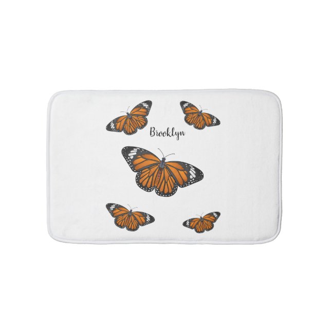 Monarchschmetterling-Cartoon Badematte (Vorderseite)