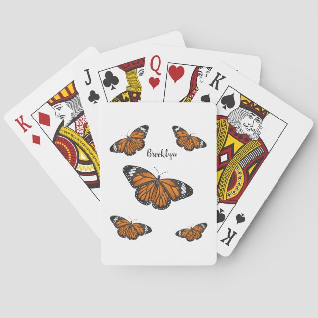 Monarchschmetterling-Cartoon Spielkarten (Rückseite)