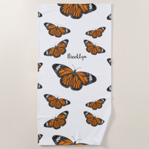Monarchschmetterling-Cartoon Strandtuch